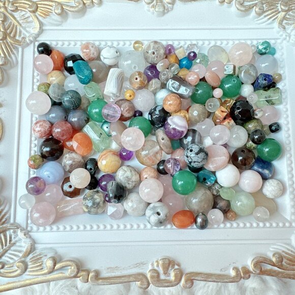 200+ Pieces Mixed 4~12mm Semi-Precious Stones Assorted Loose Beads Mix - Picture 8 of 11